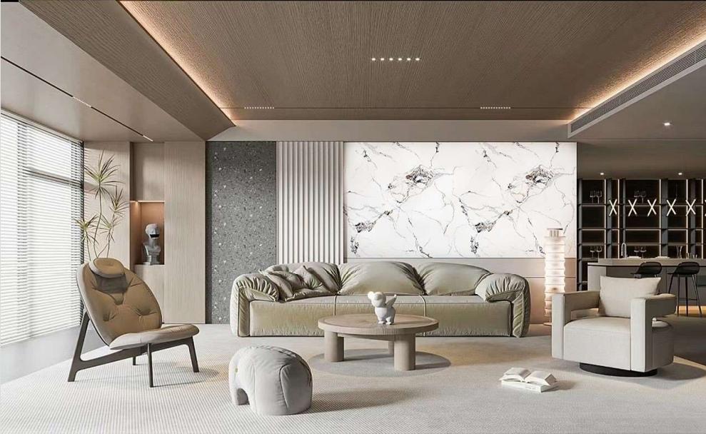 Huigong 3D printed wall panels-marble living room effect