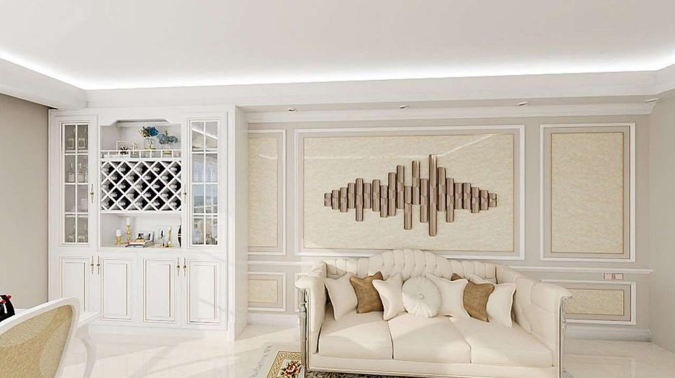 3D printed background wall panels-livingroom effect