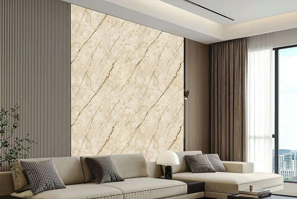 3D printed background wall panel-marble living room effect