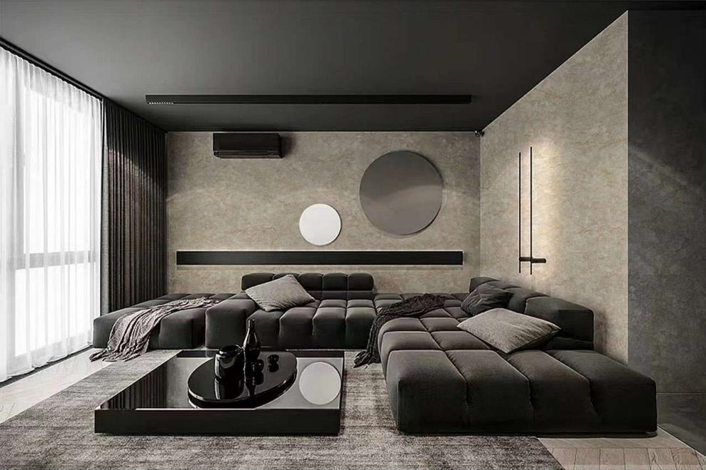 Huigong 3D printed background wall panel-living room effect