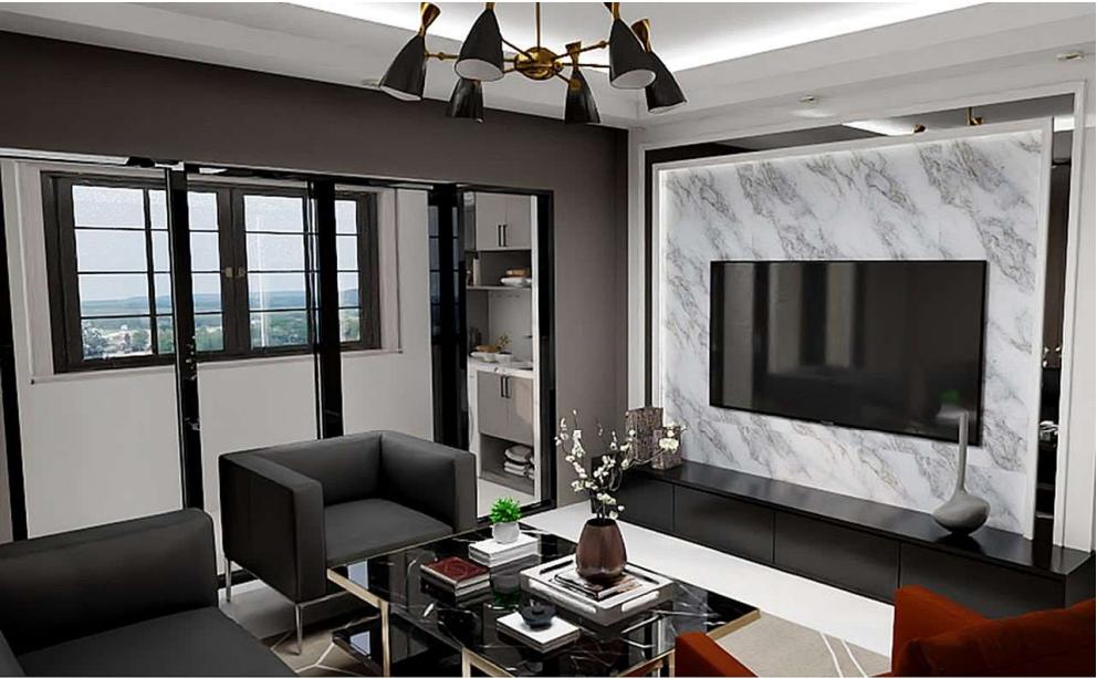 Modern 3D TV wall design