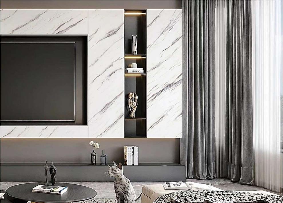 Modern simple 3D TV background wall design