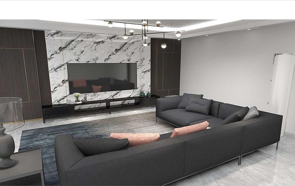 Modern simple 3D TV wall design