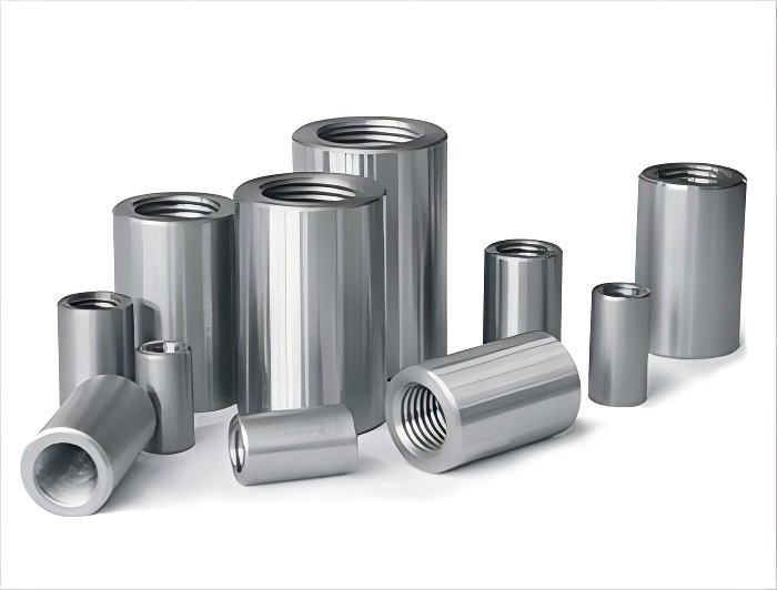 Straight thread steel rebar coupler