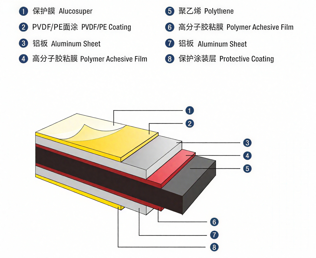 Aluminum composite panels structure