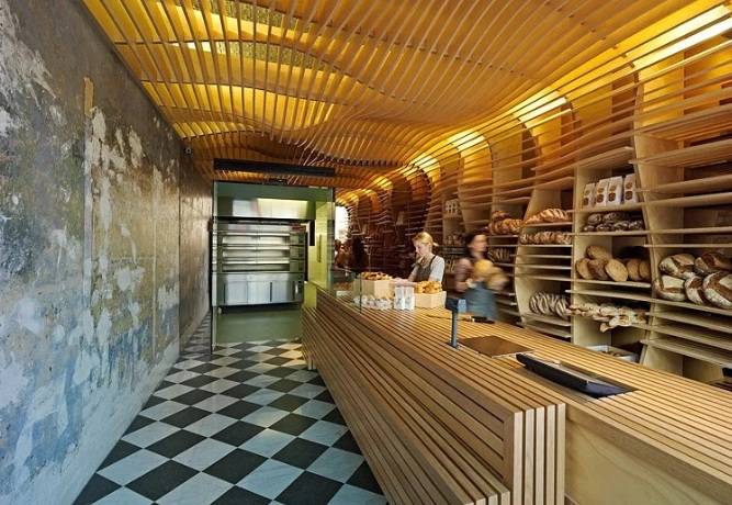 Film faced plywood in commercial space
