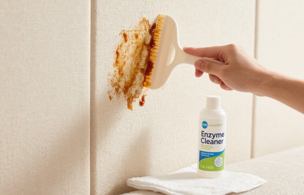 cleaning sauce from fabric panels