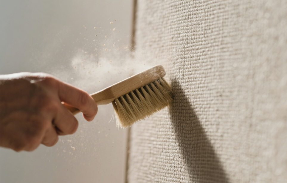 soft bristled brush cleaning fabric panels