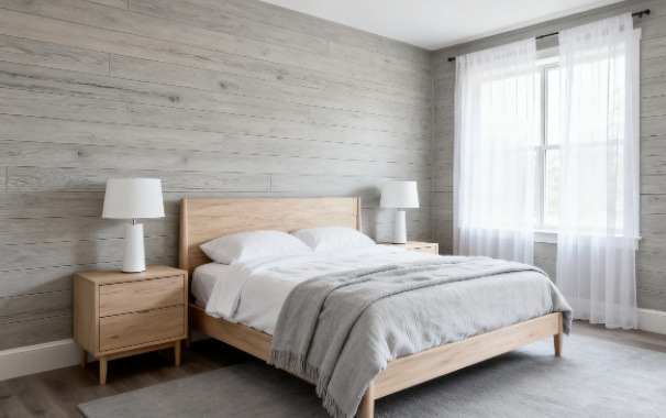 wpc wall panels in bedroom