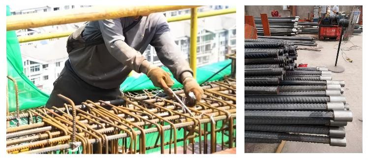 Efficiency comparison between traditional rebar tying construction and modern rebar connectors