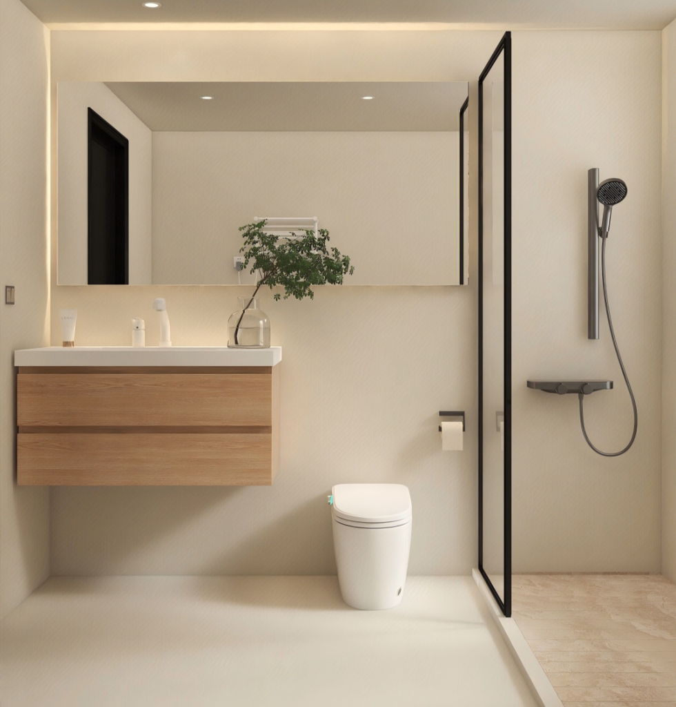 Waterproof integrated bathroom wall panels