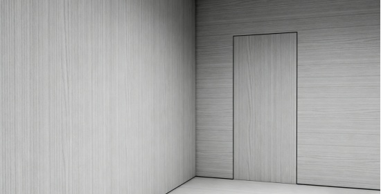 Seamless invisible door with wpc wall panel