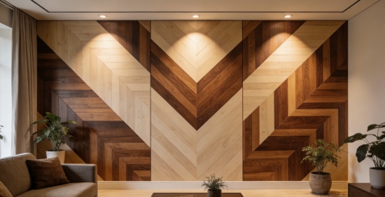 Herringbone Wood Wall Panels design idea
