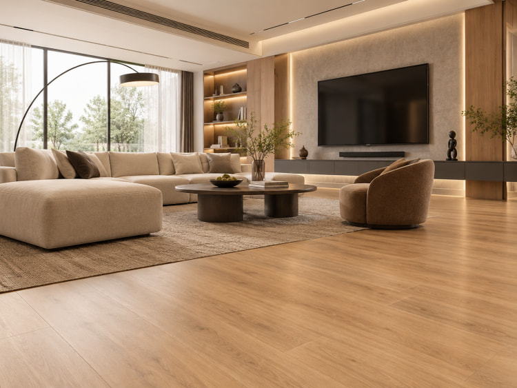 SPC flooring application scenarios in living rooms