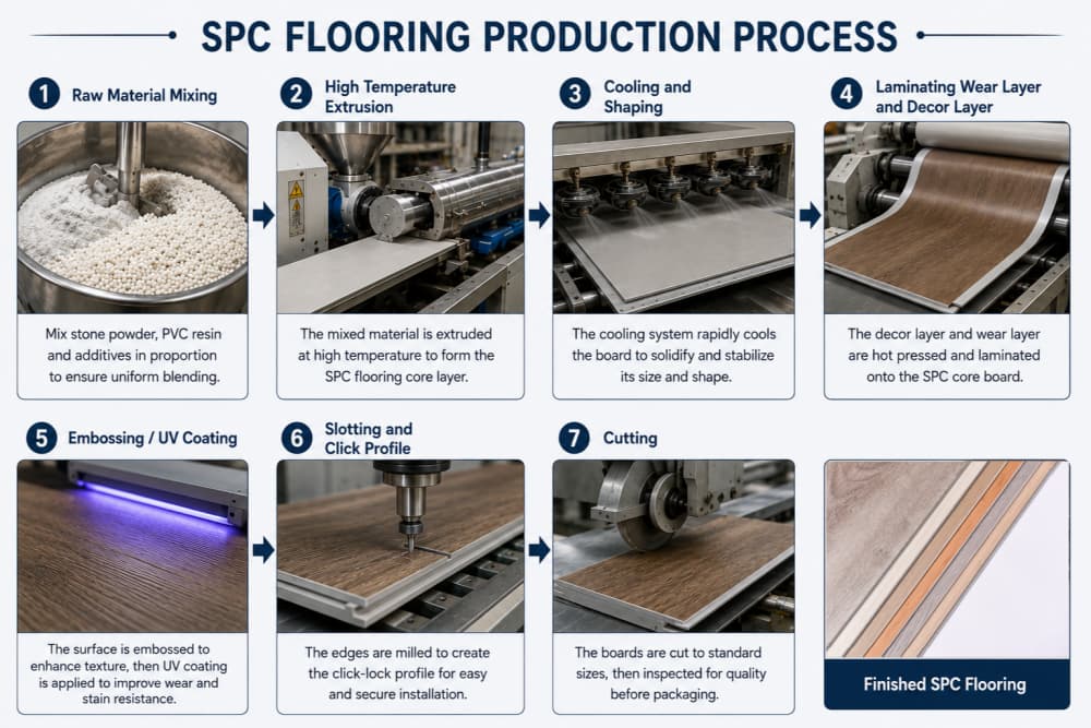 SPC flooring manufacturing process