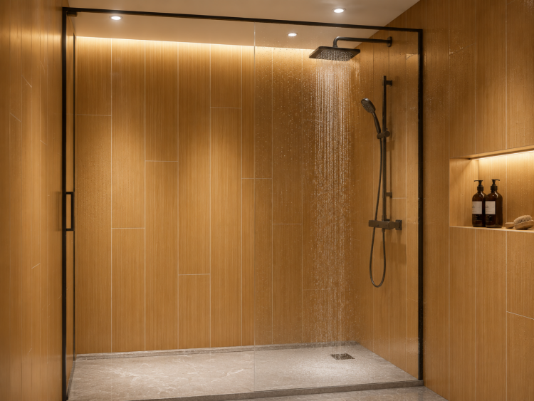 SPC waterproof wall panel installation effect