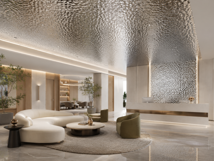 Water ripple installation effect of bamboo charcoal fiberboard