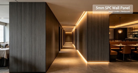 5mm SPC wall panels for hotel corridor