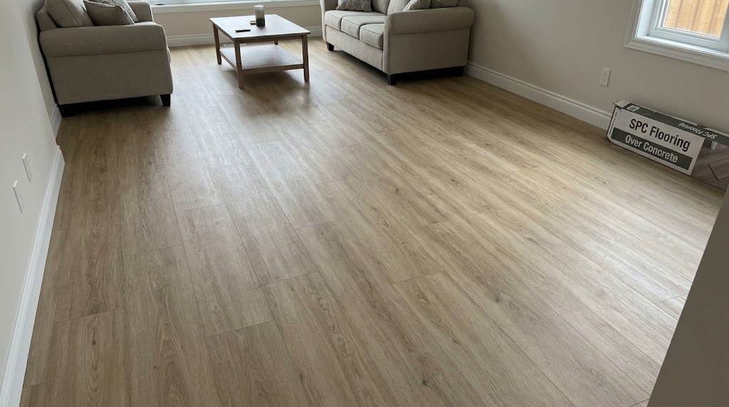 Finished SPC flooring over concrete