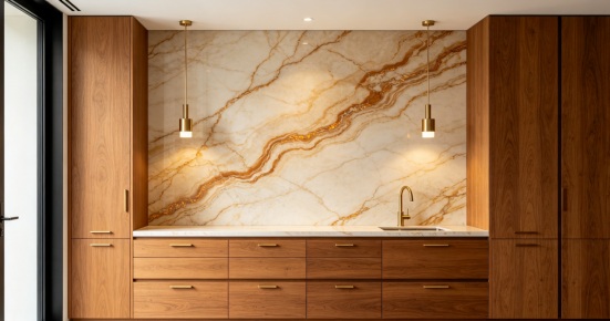 Pairing Caramel Marble Panels with Other Materials