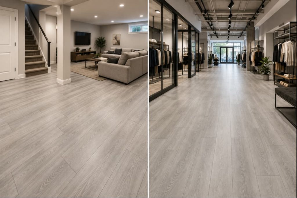 SPC flooring recommended for basement and high-traffic commercial areas